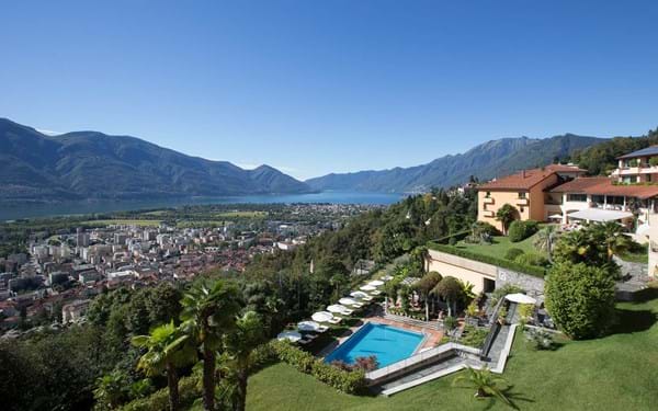 Albergo per vacanze Boutique hotel Hotel di lusso Villa Orselina Locarno Lago Maggiore Ticino Svizzera Wellnesshotel Sauna Piscina 