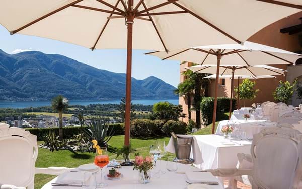 Gourmet Restaurant mediterrane Küche Wellnesshotel Ferien hotel Boutique hotel Luxushotel Villa Orselina Locarno Lago Maggiore Tessin Schweiz